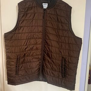 Brown and Black Quilted Vest Puffers